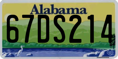 AL license plate 67DS214