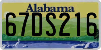 AL license plate 67DS216