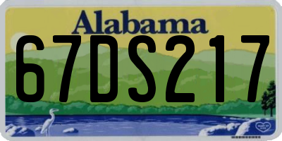 AL license plate 67DS217