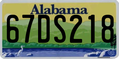 AL license plate 67DS218