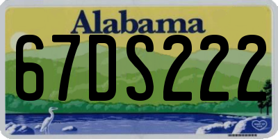 AL license plate 67DS222
