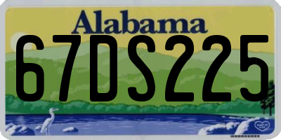 AL license plate 67DS225
