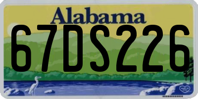 AL license plate 67DS226