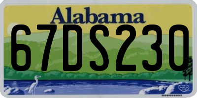 AL license plate 67DS230