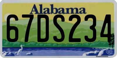 AL license plate 67DS234