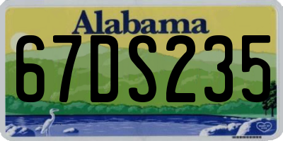 AL license plate 67DS235