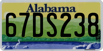 AL license plate 67DS238