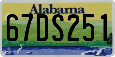 AL license plate 67DS251