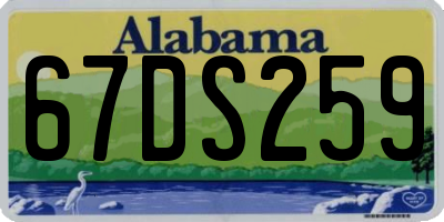 AL license plate 67DS259
