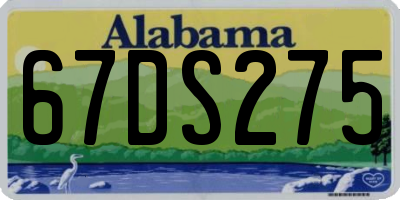 AL license plate 67DS275