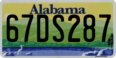 AL license plate 67DS287