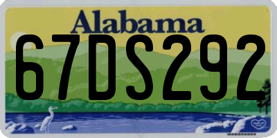 AL license plate 67DS292