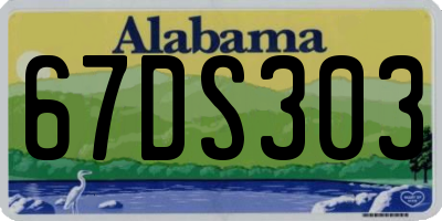 AL license plate 67DS303