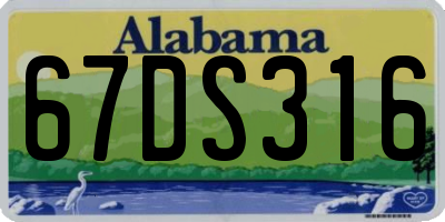 AL license plate 67DS316