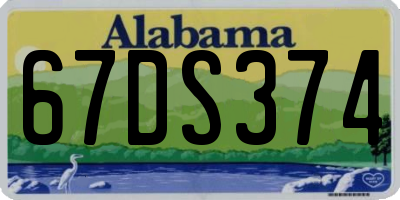 AL license plate 67DS374