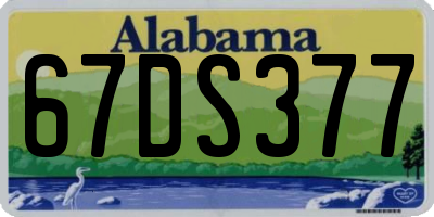 AL license plate 67DS377