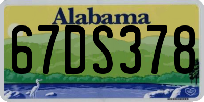 AL license plate 67DS378