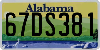 AL license plate 67DS381