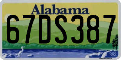 AL license plate 67DS387