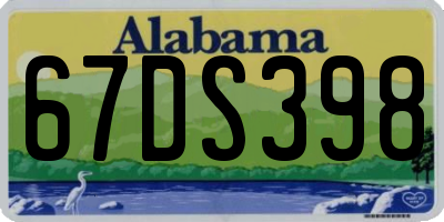 AL license plate 67DS398