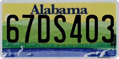 AL license plate 67DS403