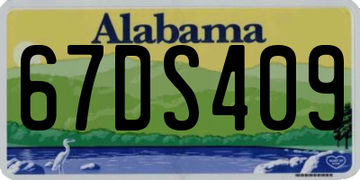 AL license plate 67DS409