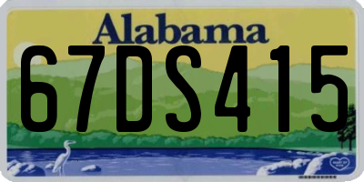 AL license plate 67DS415