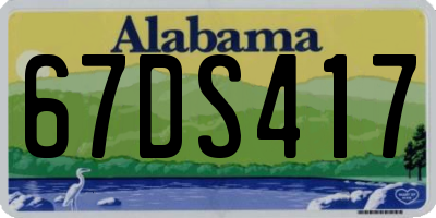 AL license plate 67DS417