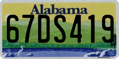 AL license plate 67DS419