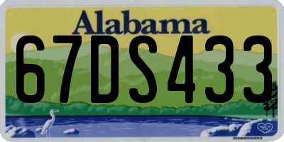 AL license plate 67DS433