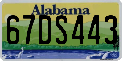 AL license plate 67DS443