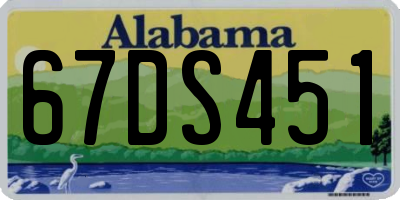 AL license plate 67DS451