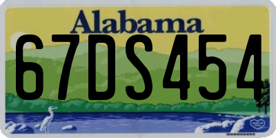 AL license plate 67DS454