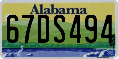 AL license plate 67DS494