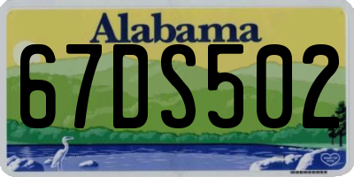 AL license plate 67DS502