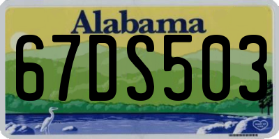 AL license plate 67DS503