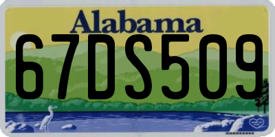 AL license plate 67DS509