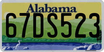 AL license plate 67DS523
