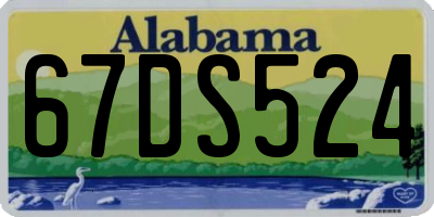 AL license plate 67DS524