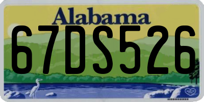 AL license plate 67DS526