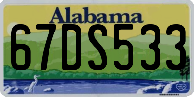 AL license plate 67DS533