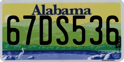 AL license plate 67DS536