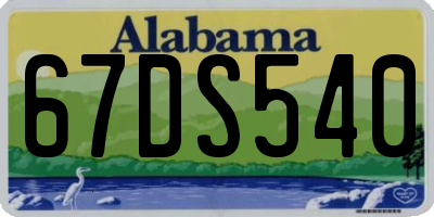 AL license plate 67DS540