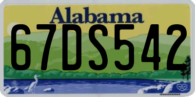 AL license plate 67DS542