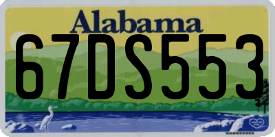 AL license plate 67DS553