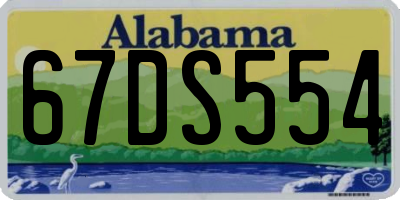 AL license plate 67DS554