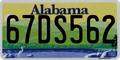 AL license plate 67DS562