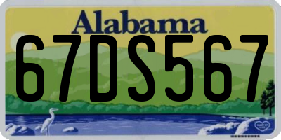 AL license plate 67DS567