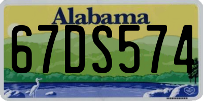 AL license plate 67DS574