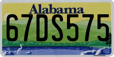 AL license plate 67DS575